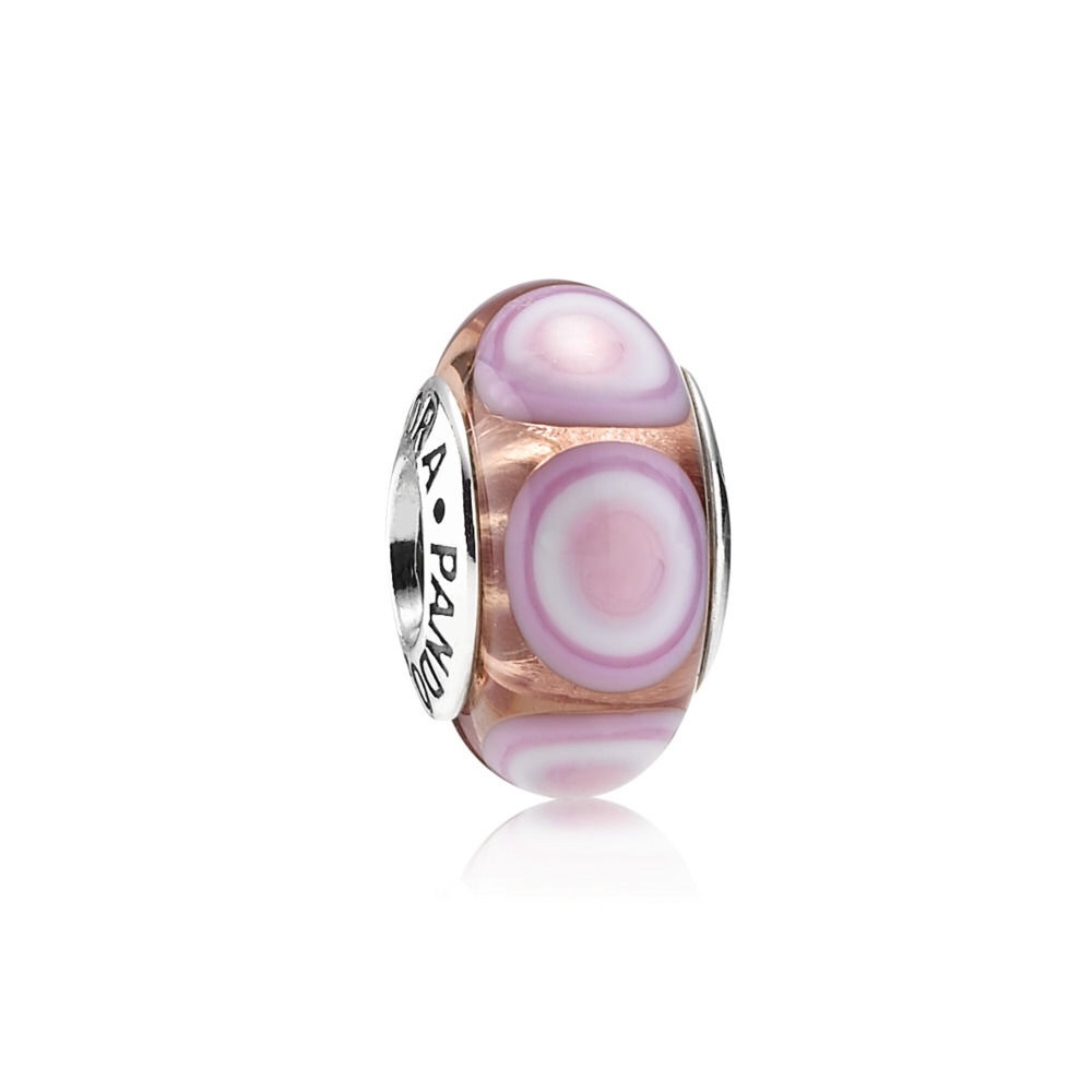 Pandora Pink Glass Ripple Charm - DISCONTINUED